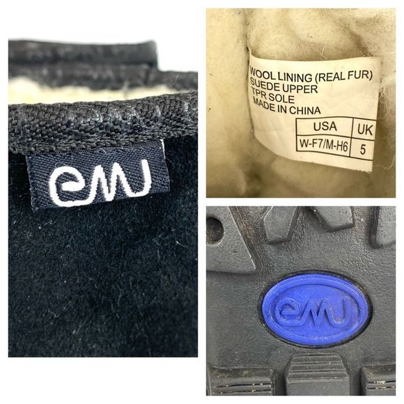 EMU Australia black suede & sheepskin wool boot 7 - Picture 10 of 15